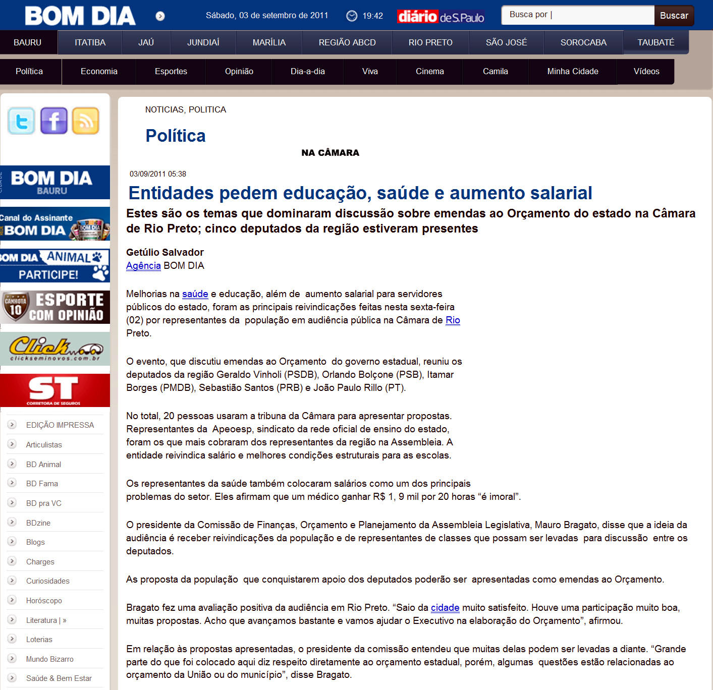 bom dia rio preto - 03 09 11