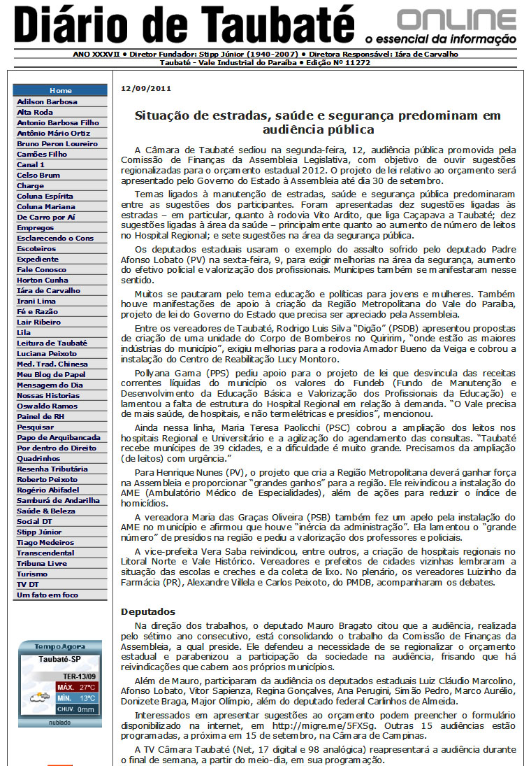 diario de taubate - 12 09 11