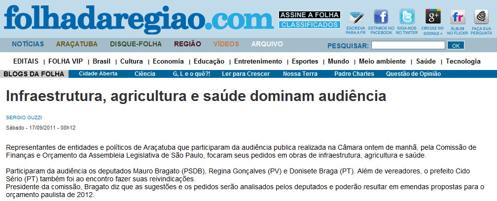 folha da regiao - 17 09 11