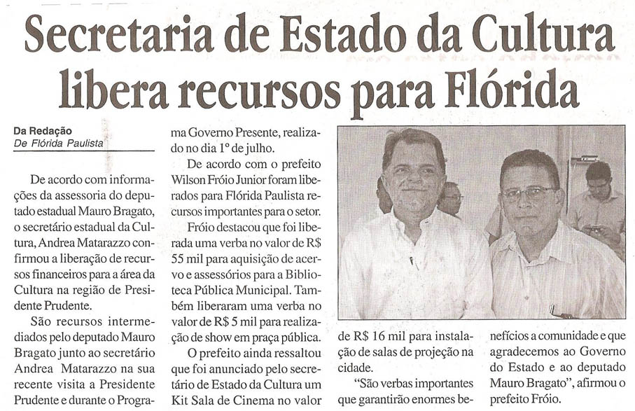 folha regional - 30 07 11 - cultura florida