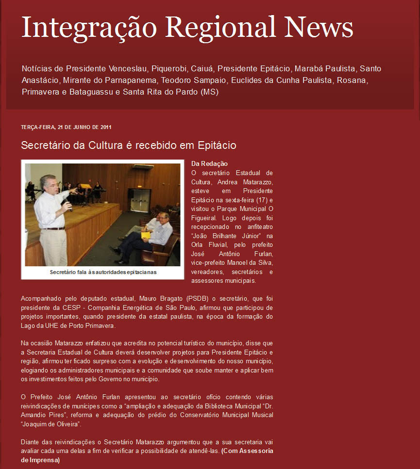 integração regional - 21 06 11