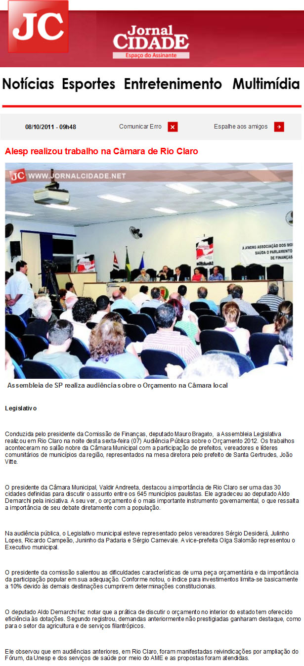 jornal cidade rio claro - 08 10 11