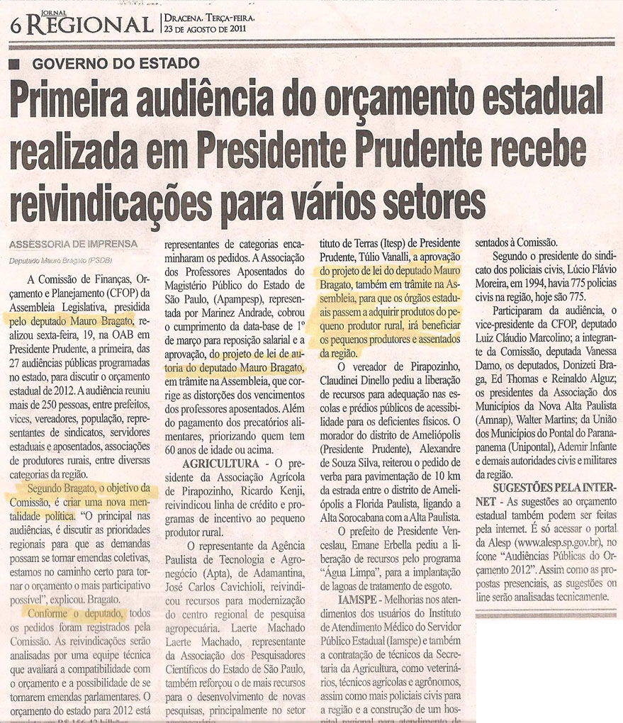 jornal regional - 23 08 11 - orçamento