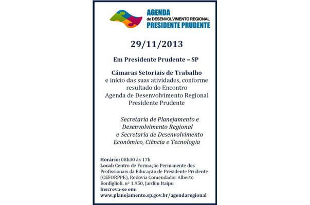 Agenda de Desenvolvimento Regional: come?am as C?maras Setoriais
