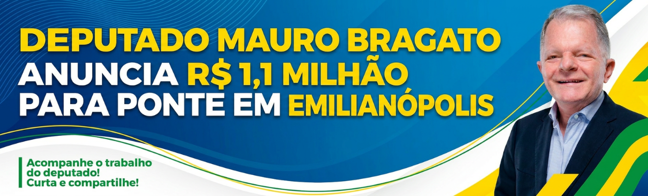 Mauro Bragato anuncia R$ 1,1 milhão para construção de ponte em Emilianópolis