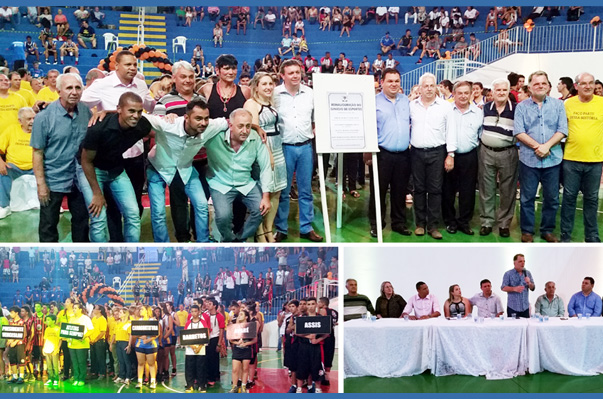 Reinaugura??o de gin?sio e abertura de Copa de Basquete, em Venceslau
