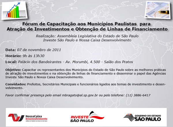 Deputado organiza evento para munic?pios atra?rem investimentos