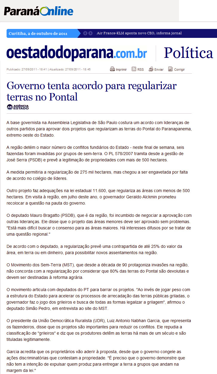 o estado do parana - 27 09 11