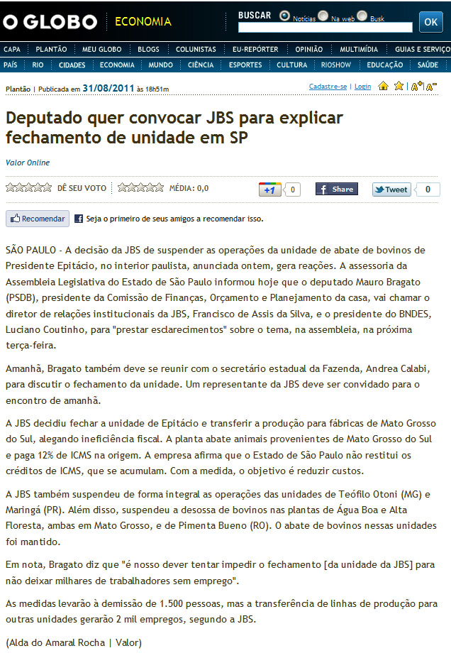 o globo - 31 08 11