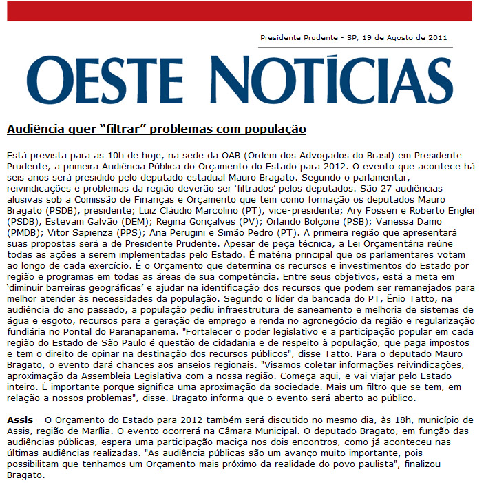 oeste noticias - 19 08 11