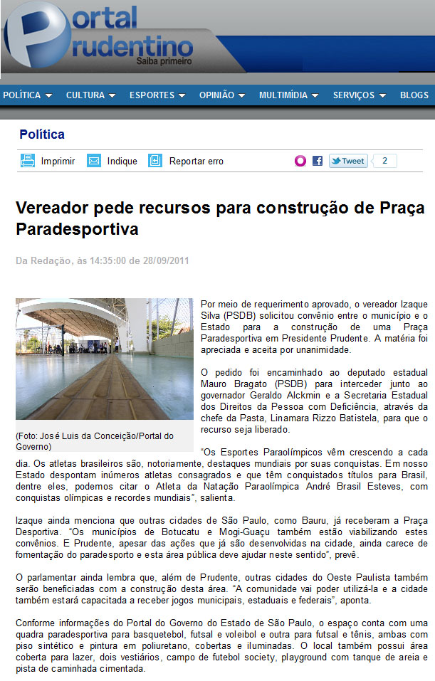 portal prudentino - 28 09 11 - vereador