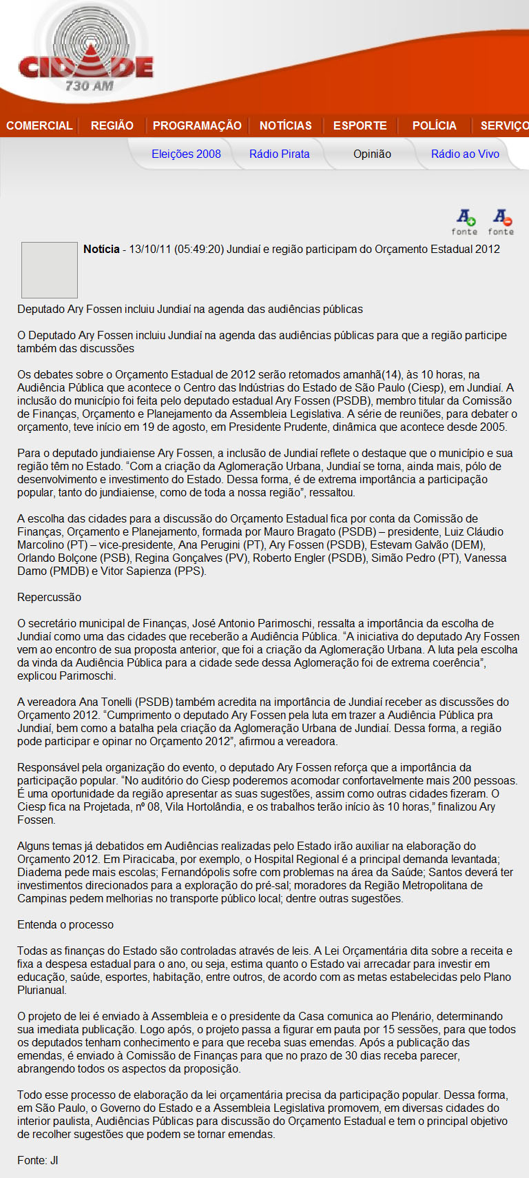 radio cidade jundiai - 13 10 11